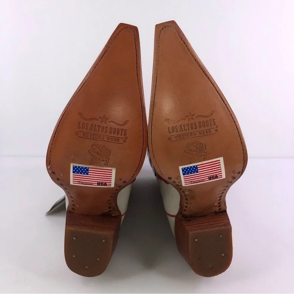 Los Altos Boots Women’s Caiman Tail Leather Cowboy Boots Size 6.5 Vintage - Picture 9 of 11